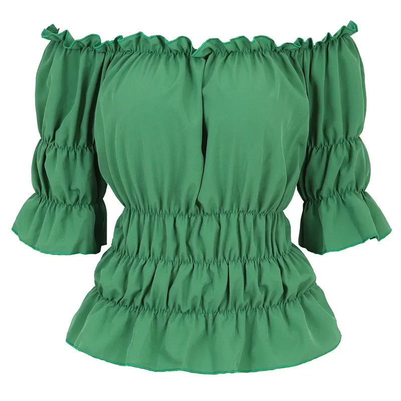 Блузка эпохи Возрождения женская средневековая блузка с открытыми плечами и