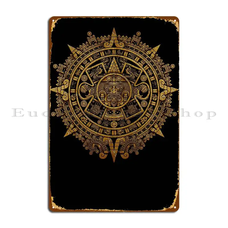 

Ацтекский календарь, камень, металлический знак, таблички, стиль женской пещеры, клубный оловянный знак, плакат