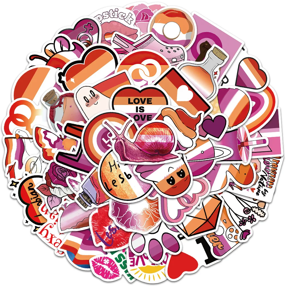 

C2563 50 шт. разноцветные радужные лесбийские ЛГБТ, гей-Прайд наклейки для скейтборда гитары мотоцикла школьной сумки ноутбука велосипеда чемо...