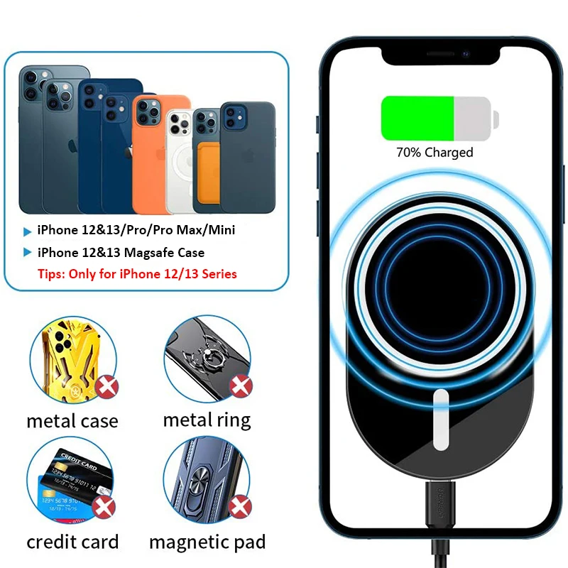 15w qi magnetic wireless car charger air vent mount for iphone 12 pro maxmini fast charging car phone holder for iphone 1213 free global shipping