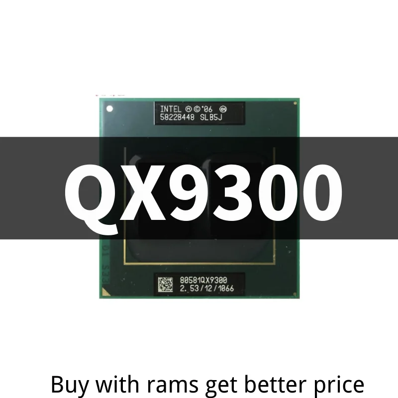 

Core 2 Extreme Mobile QX9300 SLB5J 2.5 GHz Quad-Core Quad-Thread CPU Processor 12M 45W Socket P