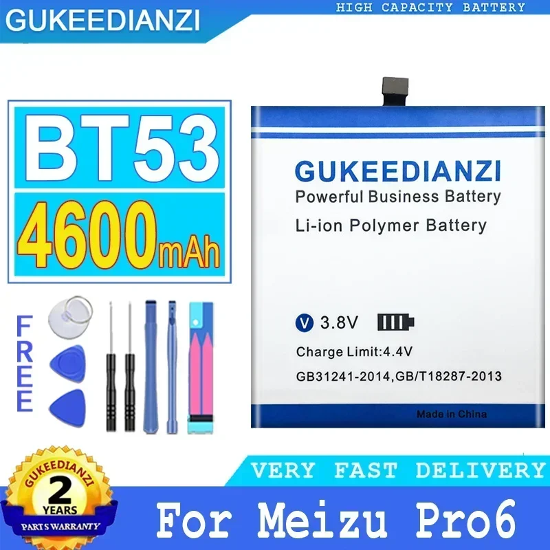 Аккумулятор GUKEEDIANZI BT53 для Meizu Pro 6 6S PRO6s аккумулятор большой мощности 4600 мАч