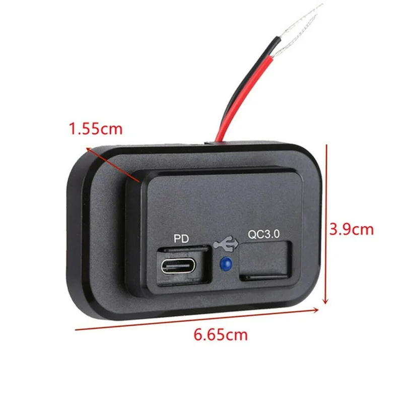 pd type c usb port car fast charger socket power outlet panel mount waterproof mobile phone charger for car boat caravan free global shipping