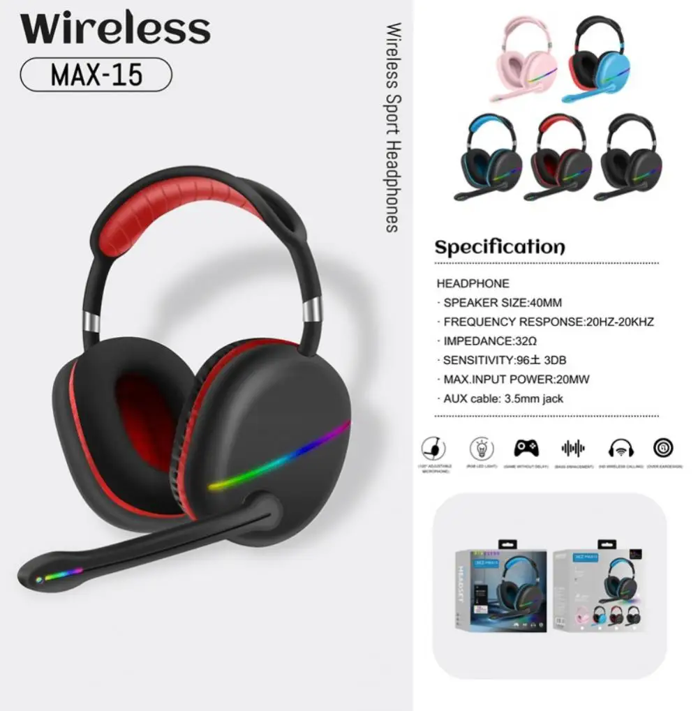 

Wireless Headphones Head-mounted With Microphone Tws Earbuds Voice Control Stereo Bluetooth Earphone Gamer Headset Call Function