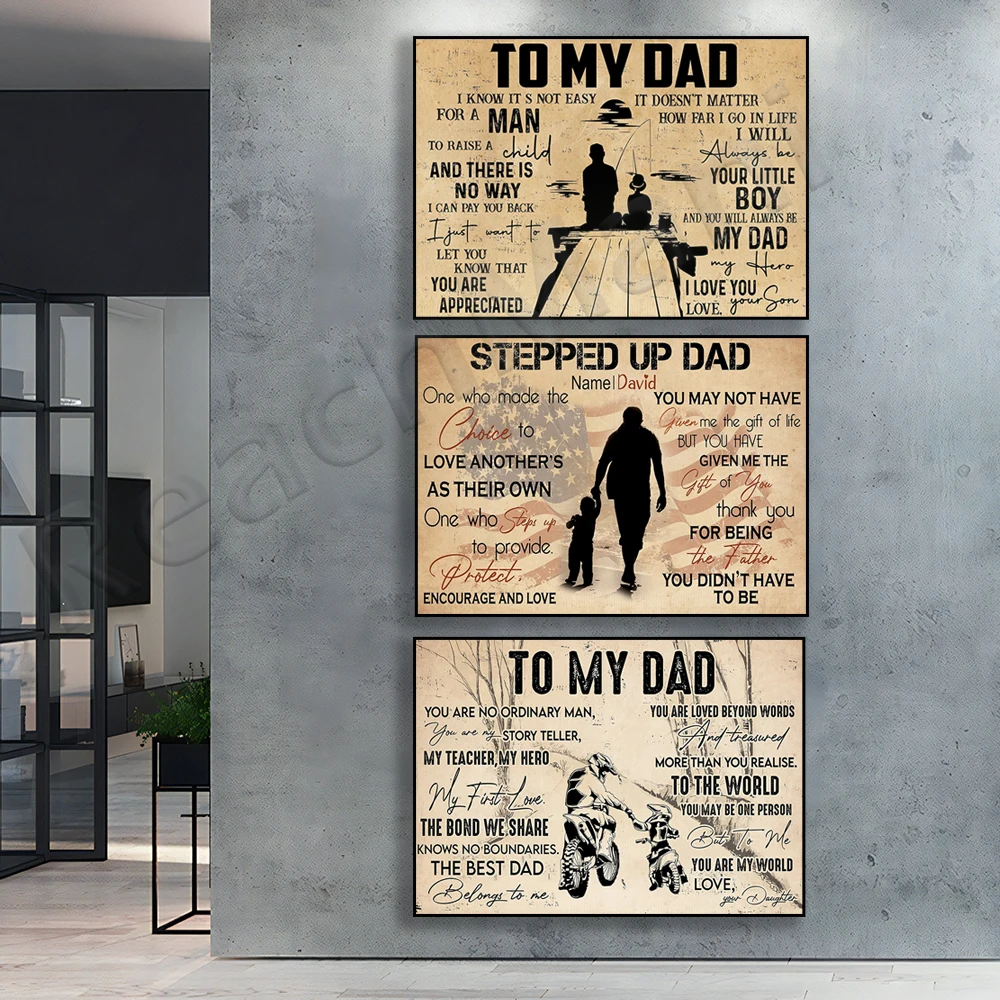 

Dad Poster, To My Dad, Dirt Bike Dad, Dad Fishing, Baseball Dad and Daughter, Truck Driver Poster, Son's Father's Day Gift