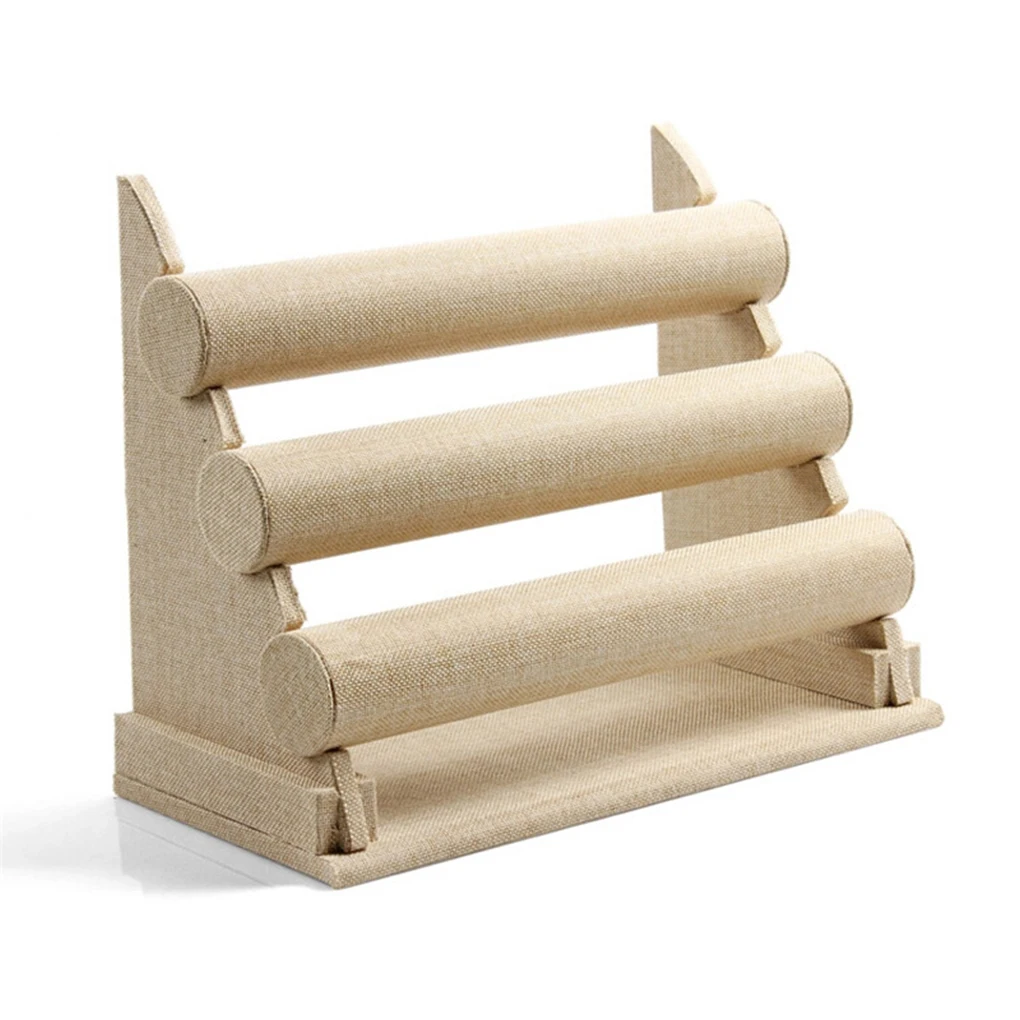 Female Three-layer Jewelry Organizer Bracelet Chain Fashion Display Stand Storage Hard Holder Desktop Craft Living