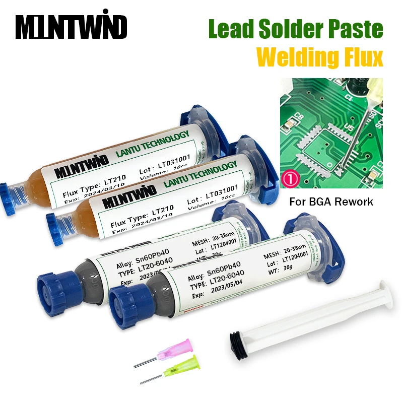 

MOUNTWIND Flux For Welding Sn60Pb40 Syringe Solder Paste 190℃ Flux For Soldering BGA Rework SMD Repair Welding Flux Dropshipping