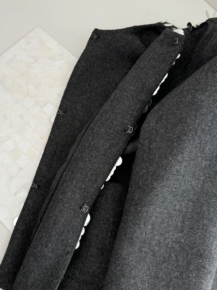 Роскошная короткая куртка с блестками женская новинка 2025 года пальто круглым