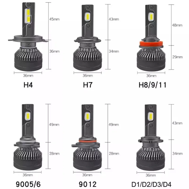 2 шт. Автомобильные светодиодные лампы 110 Вт H7 H4 Canbus двойная медная трубка
