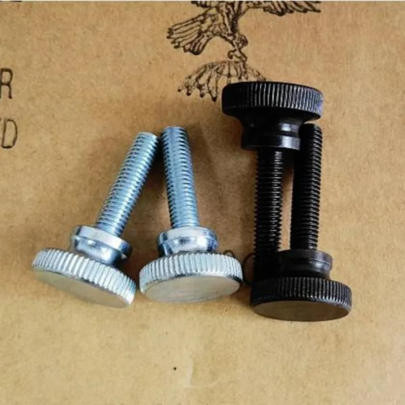 

2-10PCS/LOT M3 M4 M5 M6 steel with black or blue zinc Step Knurled High Head Hand tighten Thumb Screws