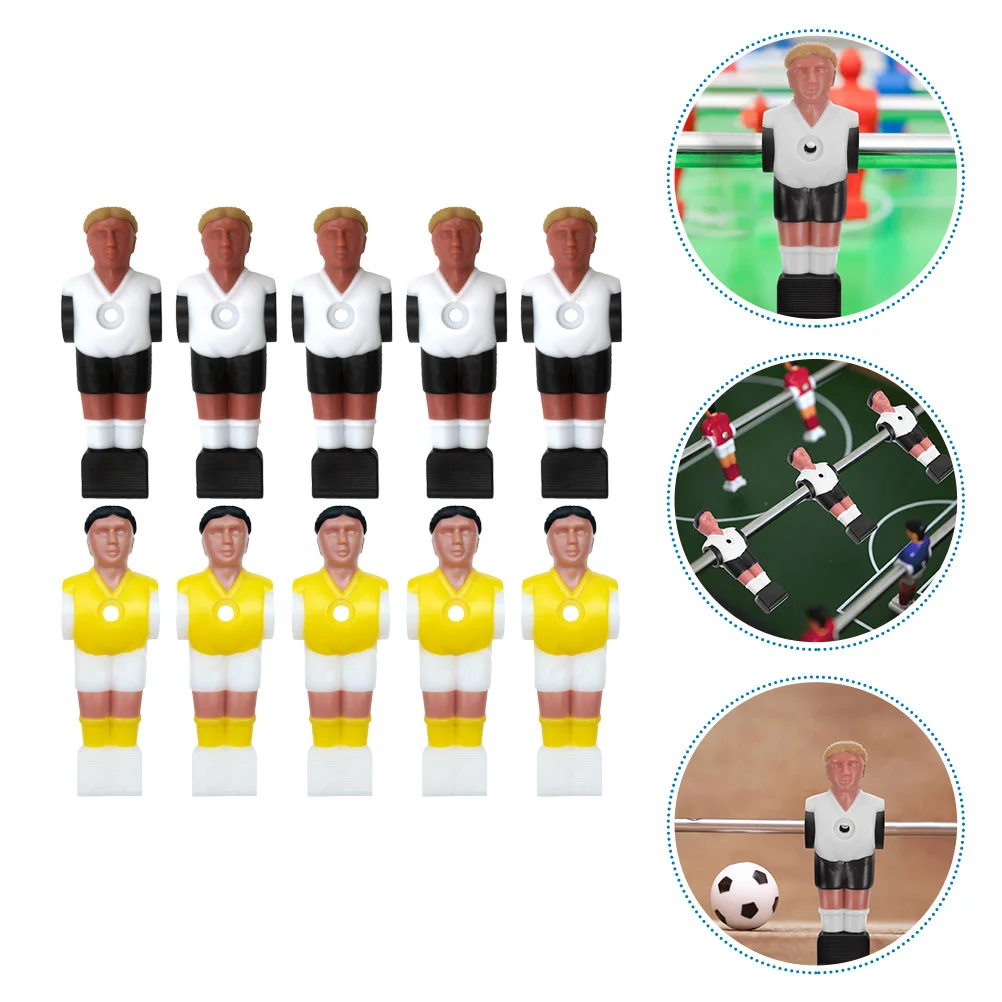 

10 Pcs Football Machine Mini Toys Table Soccer Figures Statue Foosball Resin Action Players Tabletop Chips Futbolines