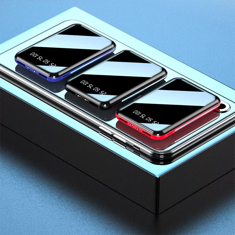 

NEW2023 20000mAh Portable Mini Power Bank Mirror Screen LED Digital Display Powerbank External Battery Pack Power Bank For Mobil