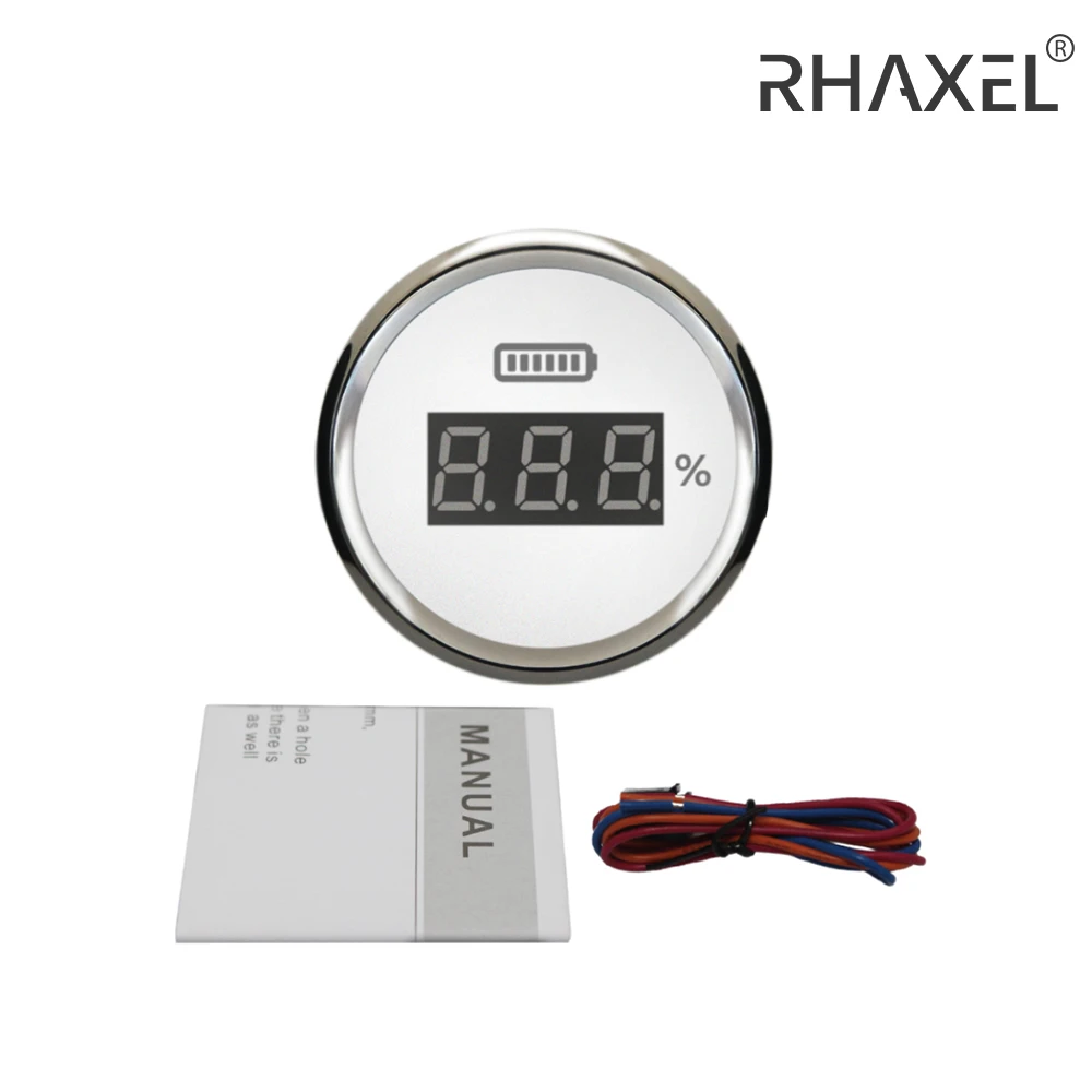 RHAXEL 52 мм Универсальная цифровая 0 ~ 100% фото для автомобиля грузовика с красной