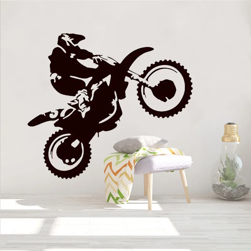 

Motor Driver Motorcycle Racing Wall Sticker Vinyl Mural Living Room Bedroom Background Decorative Mural Boys Bedroom Art Sticker