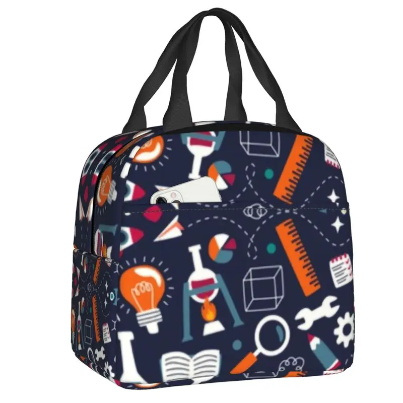 

Custom Science Stuff Lunch Bag Men Women Cooler Warm Insulated Lunch Boxes for Kids School