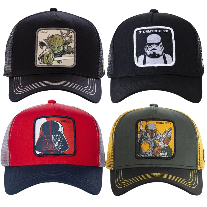 

Star Wars Cartoon Embroidered Baseball Cap Net Cap Boys Girls Fashion Hip-Hop Sun Cap Duck Tongue Cap Outdoor Casual Sports Cap