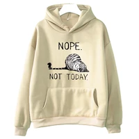 nope not today letter print hoodie kawaii cat cartoon graphic sweatshirts womenmen casual long sleeve pullovers harajuku unisex