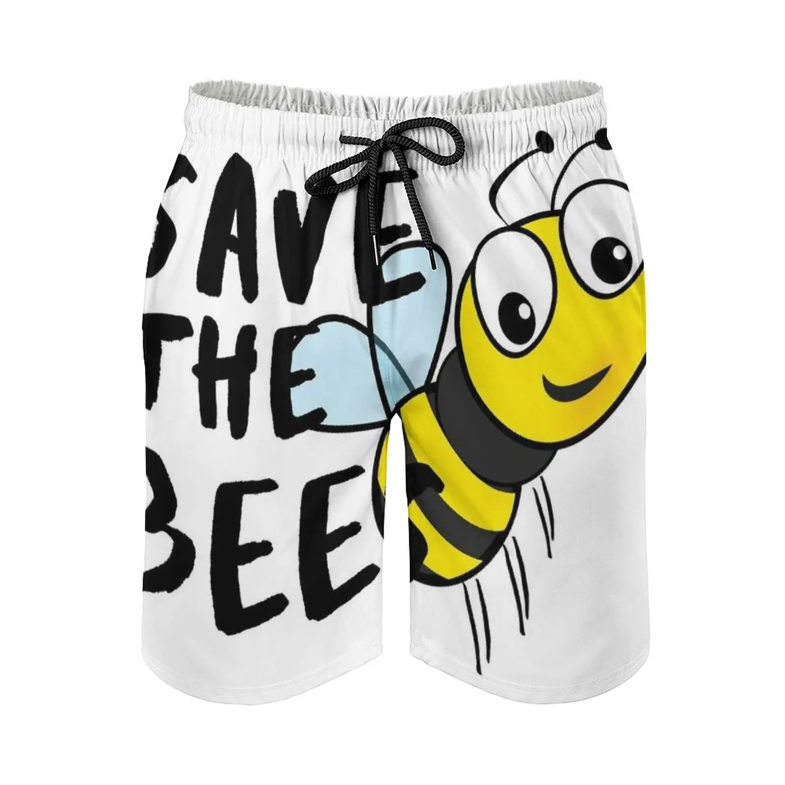 

Save The Bees! Sweet Bee Vegan Gift Idea Men's Sports Short Beach Shorts Surfing Swimming Boxer Trunks Bathing Save The Bees