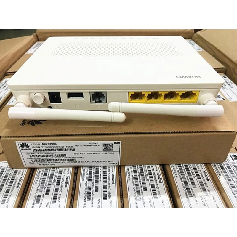 Tanie Nowy Oryginalny HG8546M GPON ONU XPON ONT 4FE LAN 2.4G Router Wi-fi PPPOE Modem IPOE Angielskie Oprogramowanie Sprzętowe Z Mocą