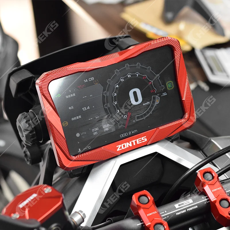 Фото Chekis подходит для Zontes 368g 501g мотоцикла, модифицированная защитная рамка приборной панели, дисплей из алюминиевого сплава, декоративный корпус, ЖК-экран, защитный чехол для инструментов, аксессуары №4