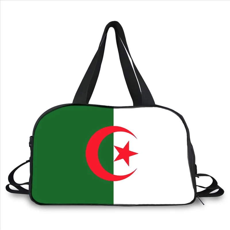 Algeria Flag 3D printing fashion trend portable large capacity multi-function messenger bag travel bag