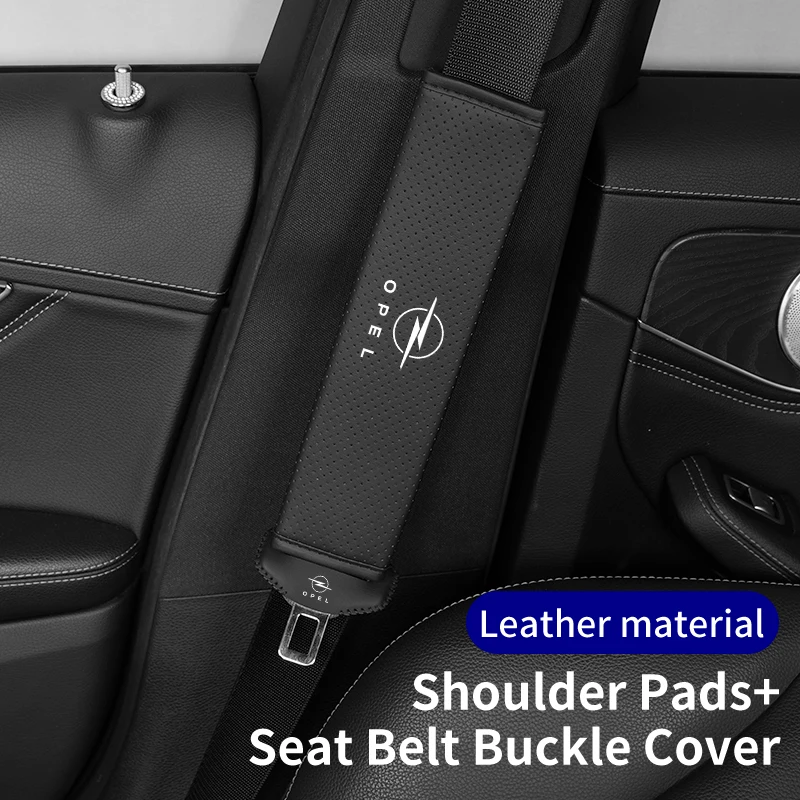 1 комплект кожаного автомобильного ремня безопасности с пряжкой дышащая