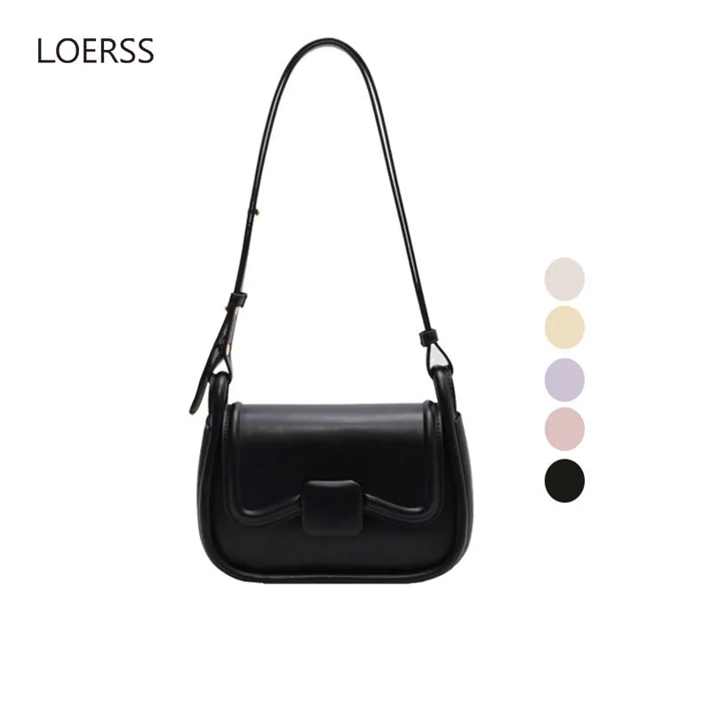 PU Niche Underarm Bag for Women Sweet Candy Color Shoulder Casual Bag 2023 New Trendy Fashion Messenger Bag Zipper Handbags