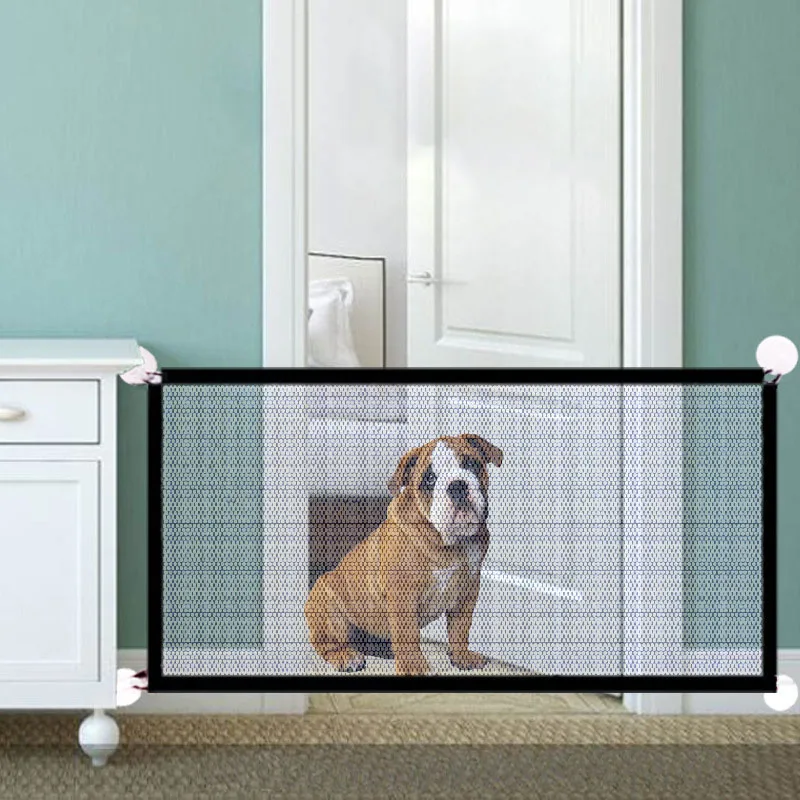 

Dog Gate Ingenious Mesh Dog Fence For Indoor and Outdoor Safe Pet Dog gate Safety Enclosure Pet supplies baby safety gate
