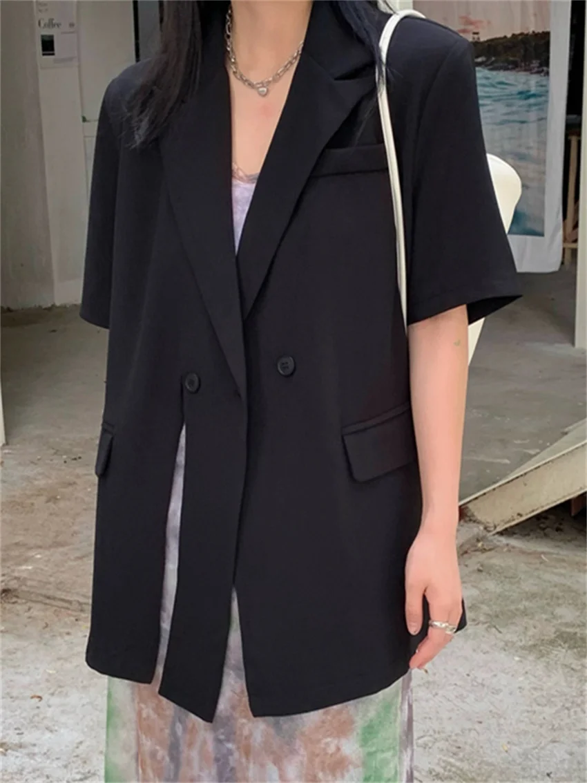 

Пиджак HziriP свободного покроя, универсальный пиджак в стиле Хай-стрит, Повседневная летняя офисная одежда с коротким рукавом, 2022