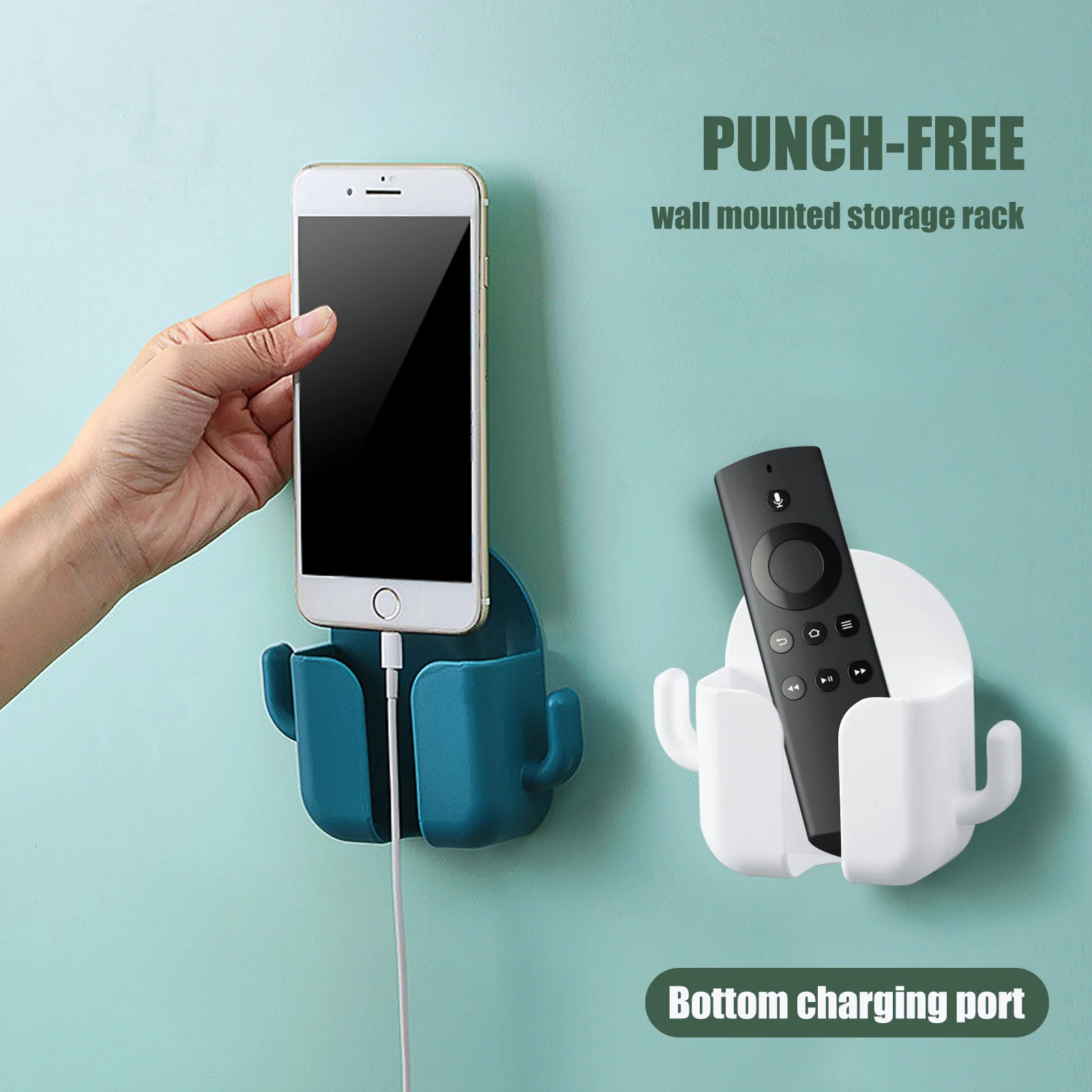 

Mobile Phone Charging Holder Phone Plug Holder Wall Mount Durable Phone Storage Organizer Holder for Glasses Remote Control Keys