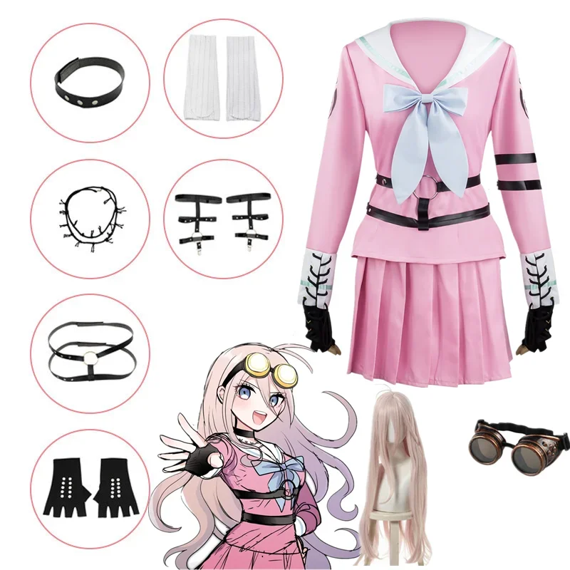 

Anime Danganronpa V3 Miu Iruma Cosplay Costumes Women Girls Miu Iruma Wig Dress Uniforms Suit Halloween Clothes