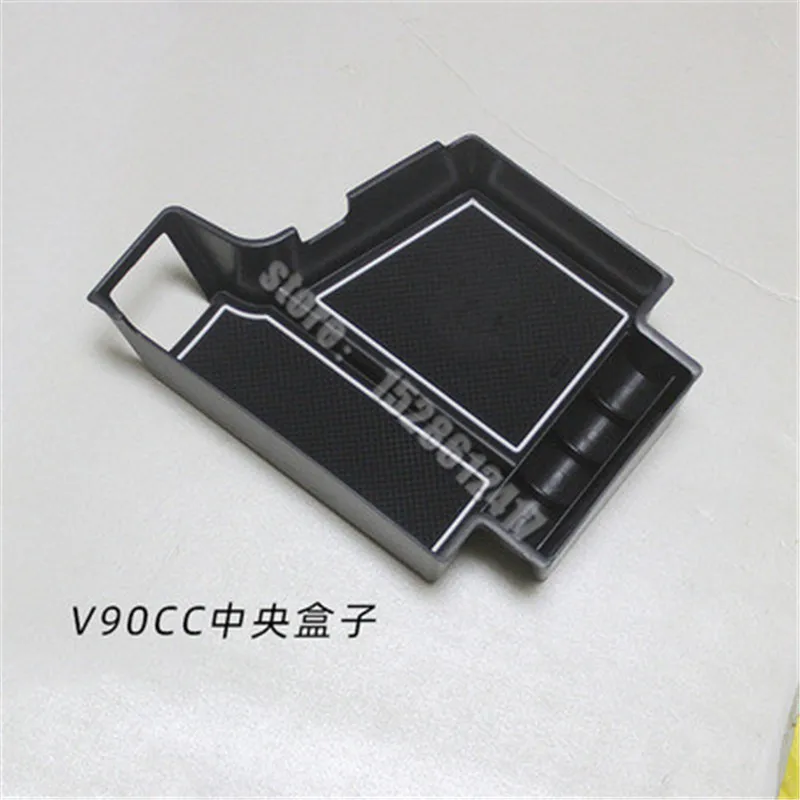 

for Volvo V90 2017 2018 2019 -2022 Car styling Black ABS Central armrest box storage box door storage box storage box