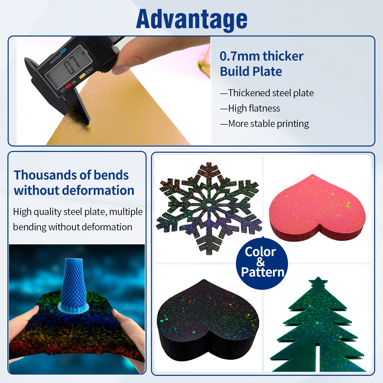 190x190 мм Prusa Mini двухсторонний текстурированный/гладкий лист PEI + зеркальная рабочая