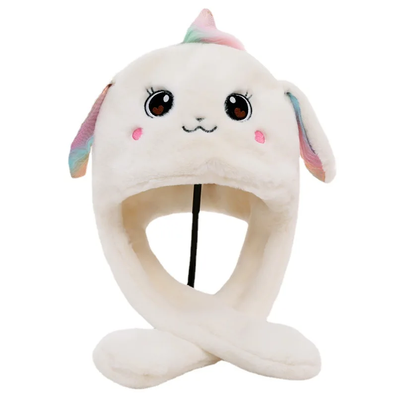Плюшевая шапка с кроликом милая для прыжков подарок детей шапки девочек зимняя
