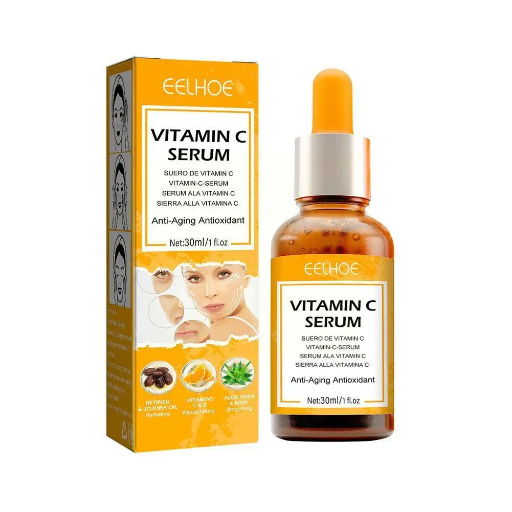 

30ml Vitamin C Serum Brightening Essential Oil For Face Rejuvenating Skin Eye Essence Nourish Whitening Oil Serum Fade Dark B6G4