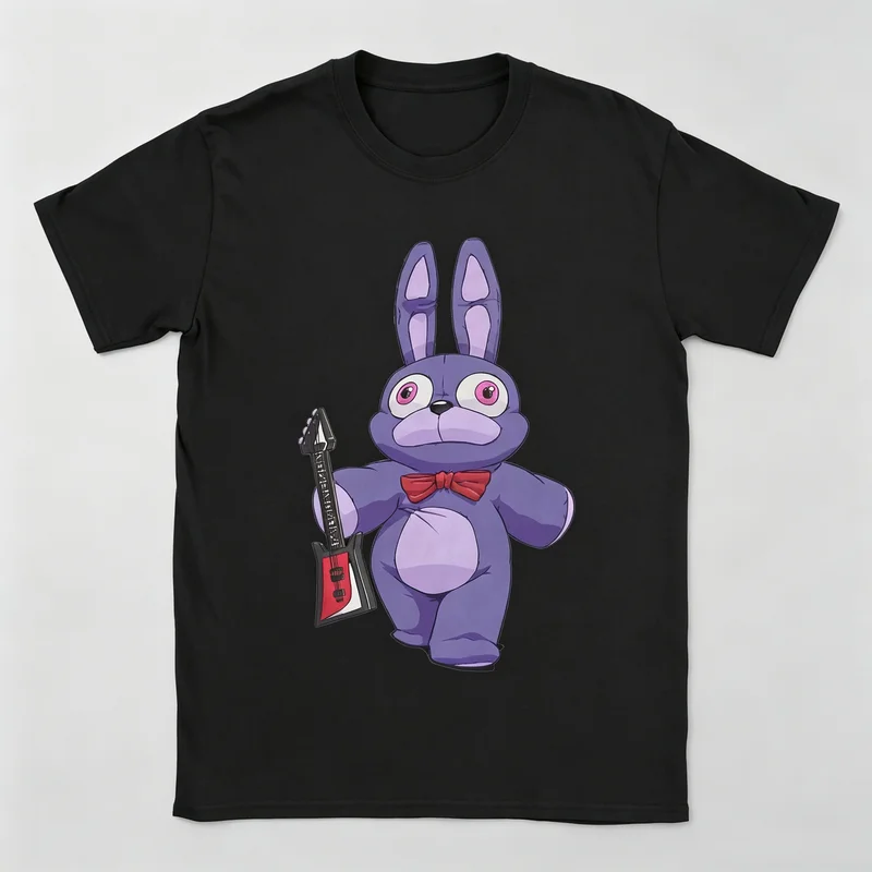 Фото Футболка Bonnie Purple Rabbit FNAF с изображением персонажа Five Nights At Freddys, хлопковая футболка с графическим рисунком, повседневные топы унисекс с короткими рукавами №4