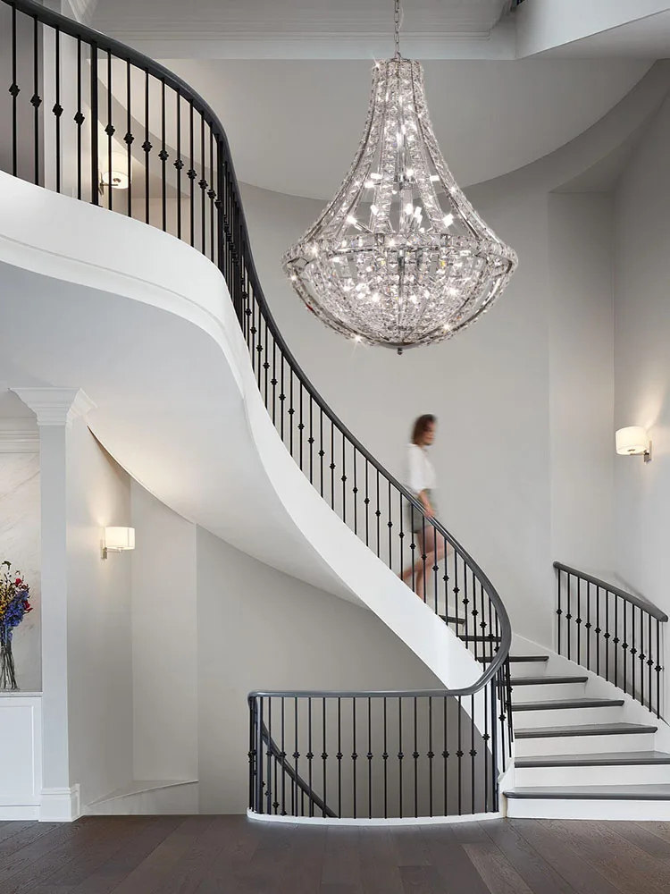 Современная Большая роскошная люстра золотого цвета Подвесная лампа для