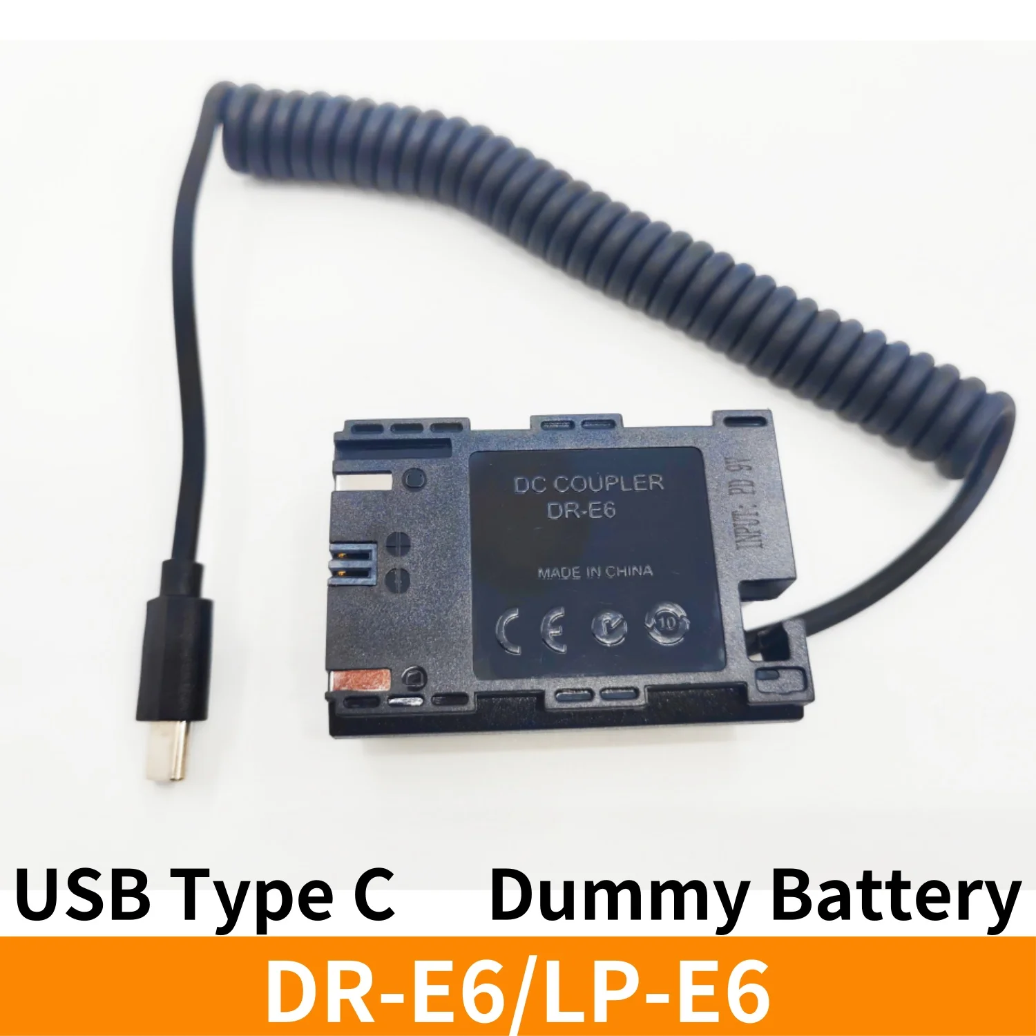 Адаптер DR - E6 DC USB Type C для Canon EOS 6D 7D 60D 70D 80D 90D R5 R6 5D / 7DMarkII