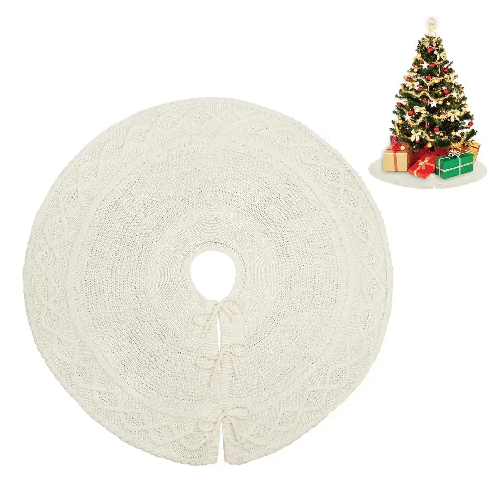 Праздничный вязаный чехол на елку вязаная юбка в деревенском стиле комплект с