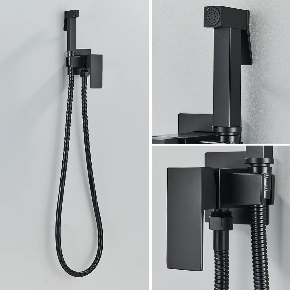 

Black Bidet Faucets Wall Mounted Bathroom Shower Tap Bidet Toilet Sprayer Bidet toilet Washer Mixer Faucet