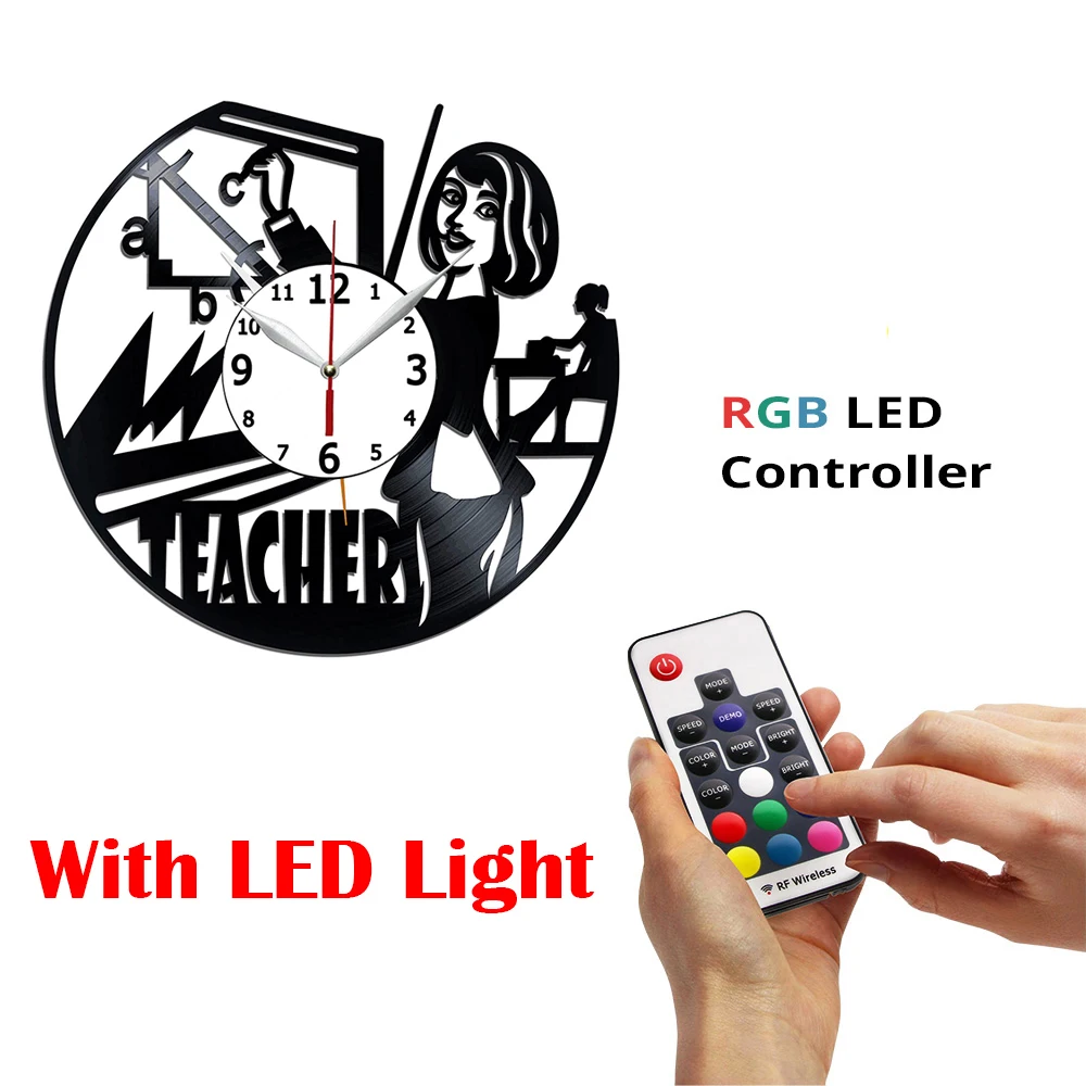 

Часы для учителя, настенные виниловые часы для учителя 12 дюймов, оригинальный подарок, лучшие домашние украшения