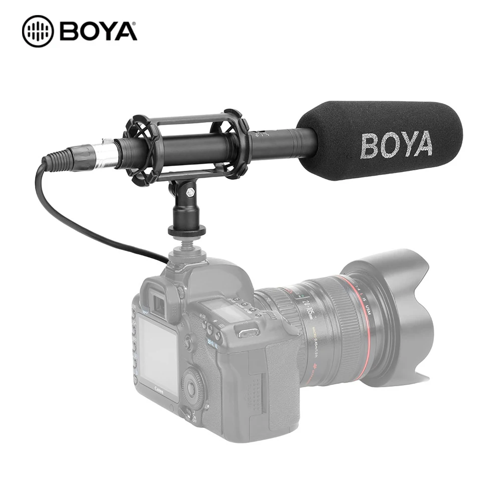 BOYA BY-PVM3000S ручной микрофон с дробовиком, 70 °, суперкардиоидный электромагнитный конденсаторный микрофон для цифровой зеркальной камеры, видеокамеры, запись звука