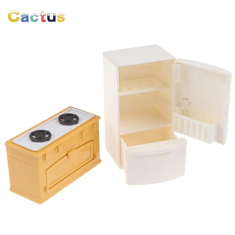 

1PC Dollhouse Miniature Cooking Bench Refrigerator Toys Kitchen Accessories Home Decoration Furniture Accessories 1:12 Plastic