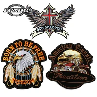 2022 new locomotive clothing thermoadhesive patches eagle pattern diy iron on patches motorcycle jacket coat embroidered patches