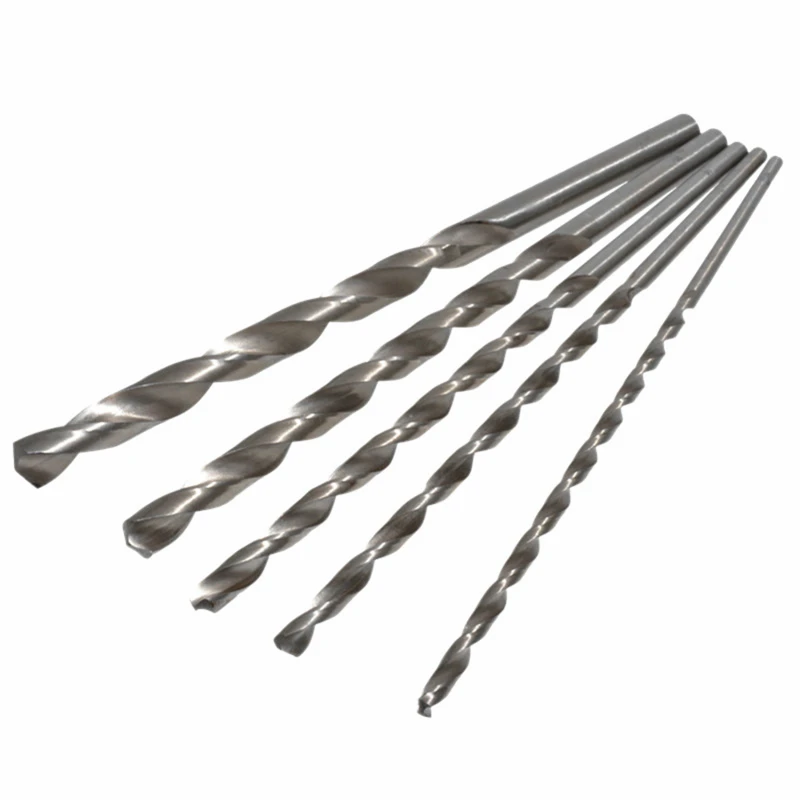 

5/8/9pcs Hi-Speed Steel Extra Long Twist Drill Bit Straight Shank Tool For Wood 2mm 3mm 3.5mm 4mm 5mm Diameter