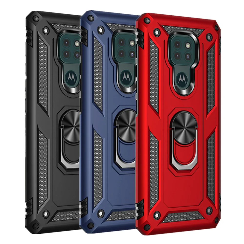 

Moto G9 Play For Motorola Moto G9 Play G9 Plus Case Shockproof Armor Drop Protective Ring Holder Magnet Cover for Moto G9 Power