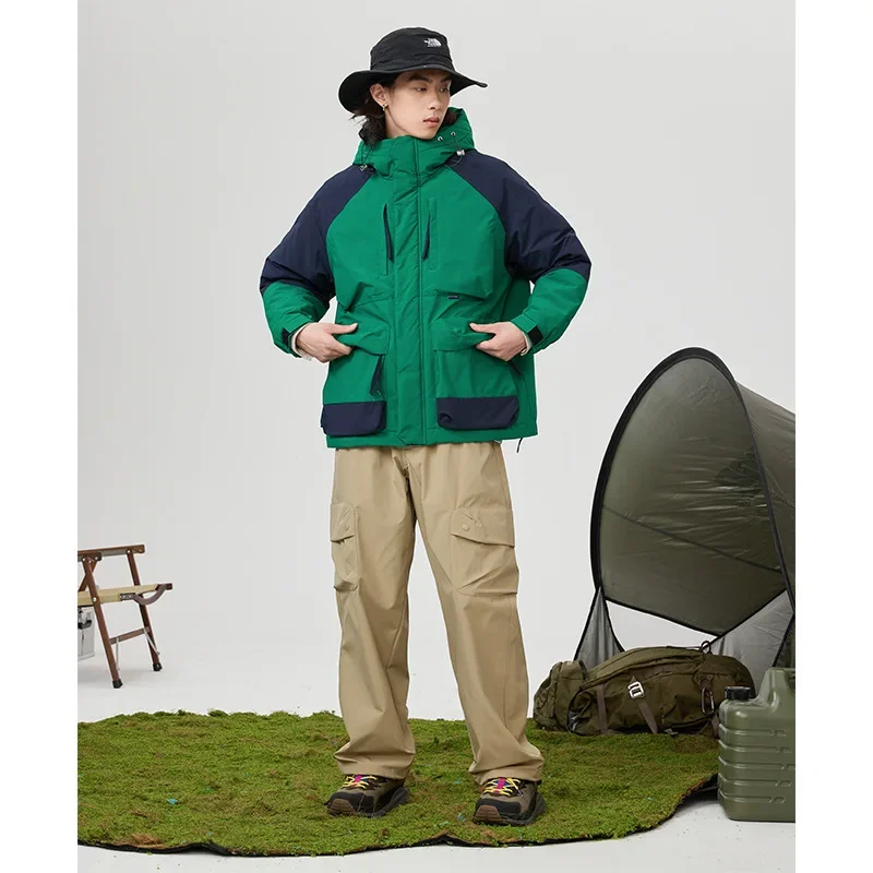 Мужской утепленный пуховик Повседневная модная теплая куртка из белого утиного