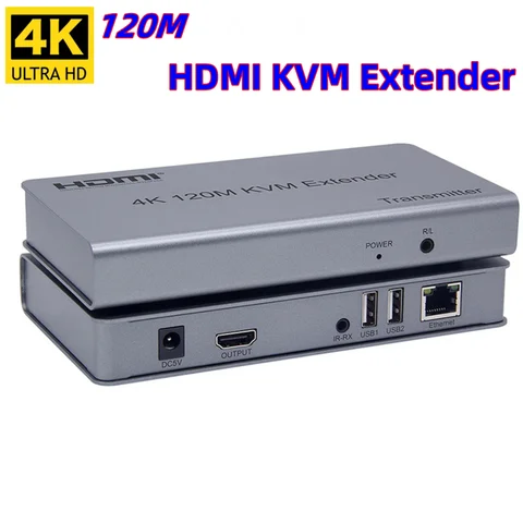 4K 120 м HDMI KVM-удлинитель 200 м через RJ45 Ethernet Cat5e 6 кабель передачи HDMI Аудио Видео удлинитель с поддержкой USB мыши клавиатуры