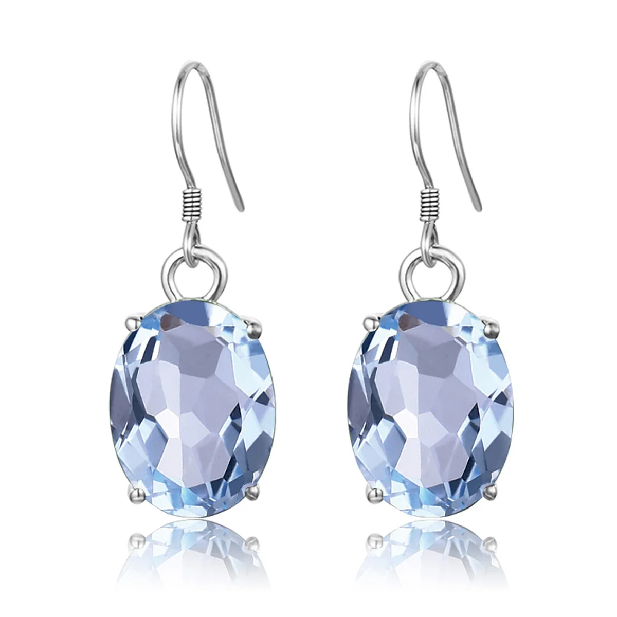 

Elegant Simple Design Drop Earrings 925 Sterling Silver Aquamarine Oval Cut Classic Dating Women Earring Accessory Fine Jewelry