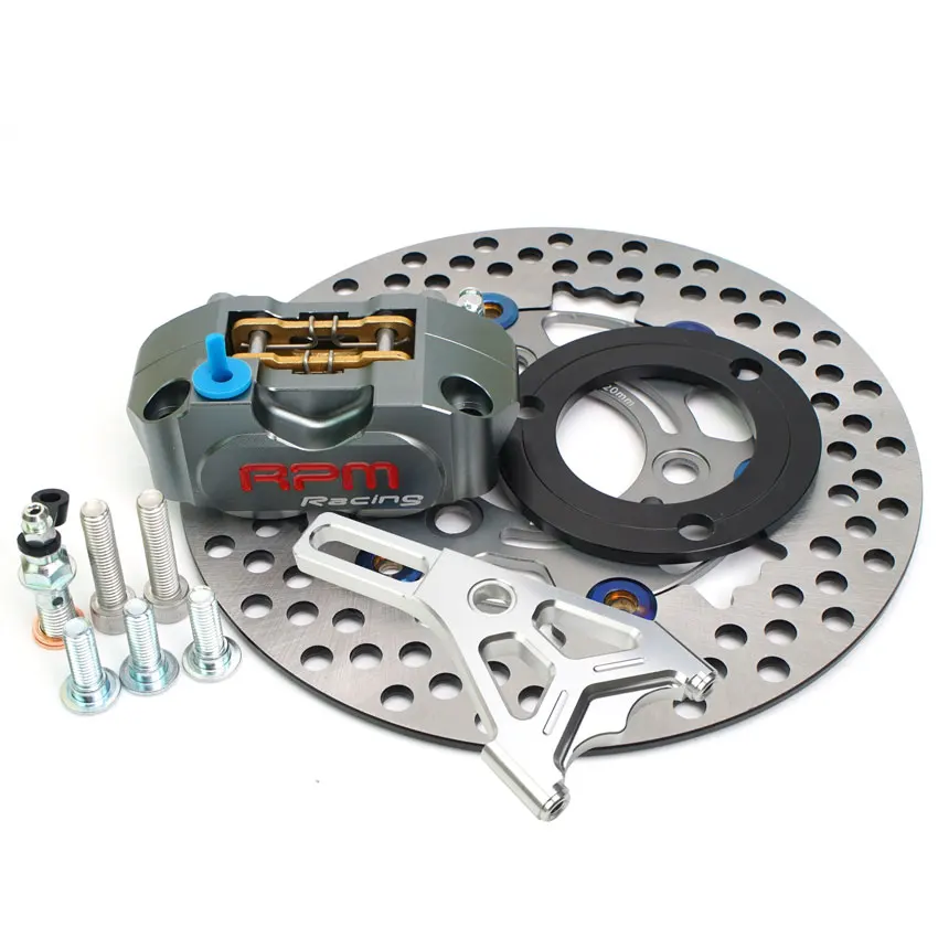 

Задний мотоциклетный тормозной суппорт 220 мм, комплект дисков 220 мм с тормозом, универсальный 4 поршня для скутера, пит-стрит, внедорожный велосипед